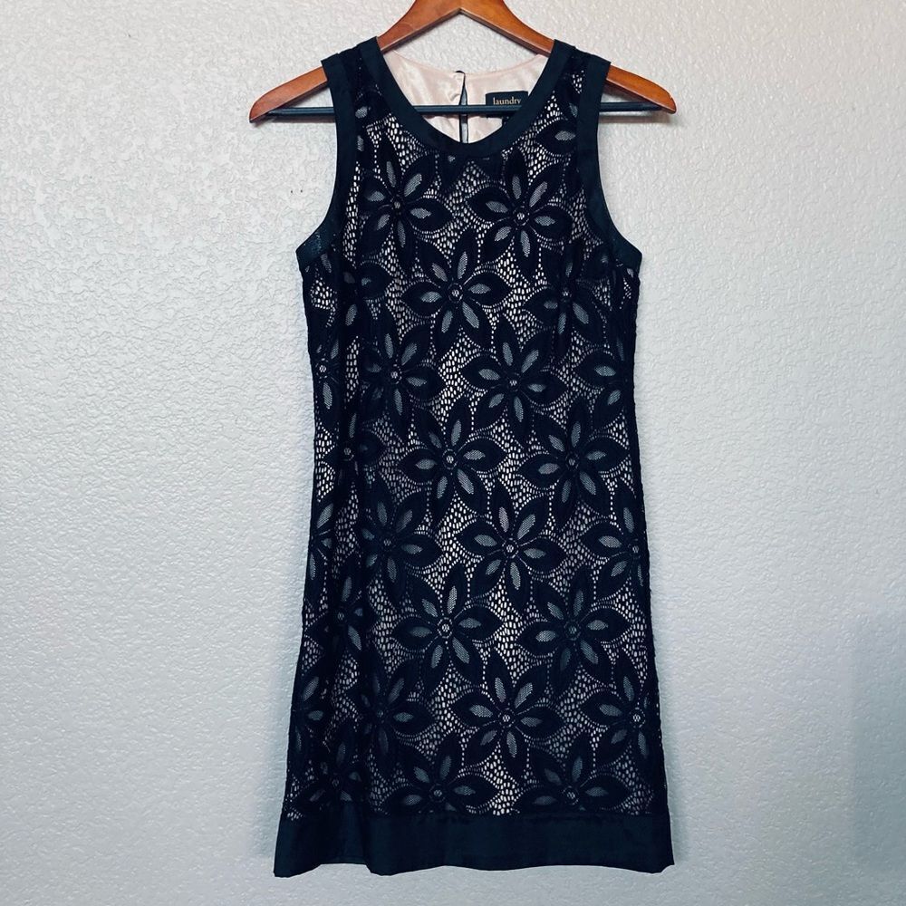 Laundry by Shelli Segal Black Floral Lace Cocktail Dress 2
